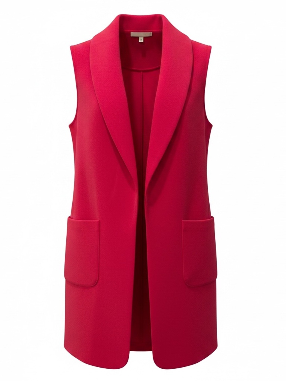 Joie Hot Pink Sleeveless Open Front Long Vest